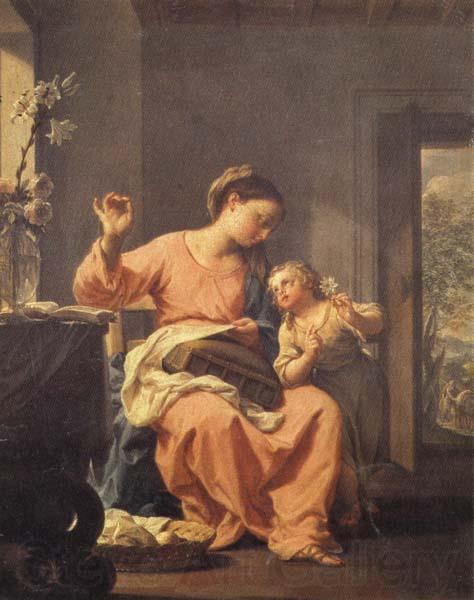 Francesco Trevisani Madonna Sewing with Child France oil painting art